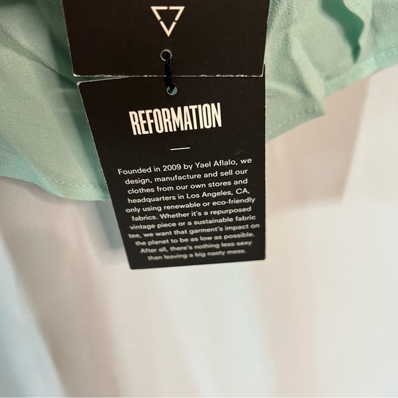 Reformation Cassidy Tank Top Size Large Mint Green Flowy Low Back - Picture 9 of 13